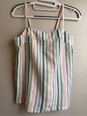 State of Day Intimates Pastel Stripe Linen Blend Cami Tank XS Cottagecore Boho
